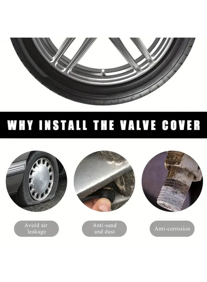 8Pcs Aluminum Alloy Tire Valve Caps With Rubber Seal For Car Truck SUV Motorcycle - Image 3